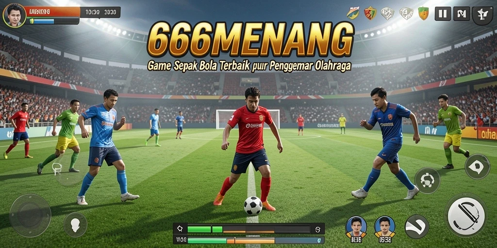 Screenshot utama 666MENANG menampilkan aksi menarik dalam permainan sepak bola.