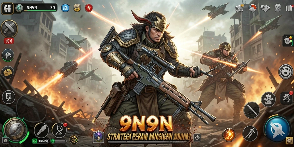 Tampilan utama gameplay 9N9N yang penuh strategi dan aksi.