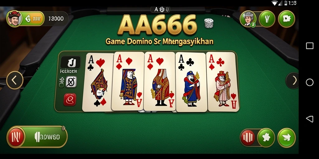 Tampilan gameplay seru saat bermain Domino di AA666.