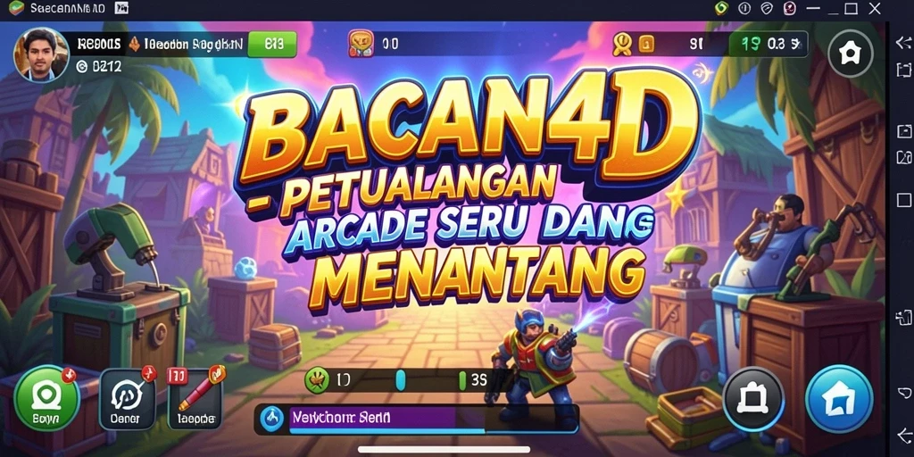 Layar gameplay <strong>BACAN4D</strong> menampilkan keseruan petualangan arcade yang menantang.