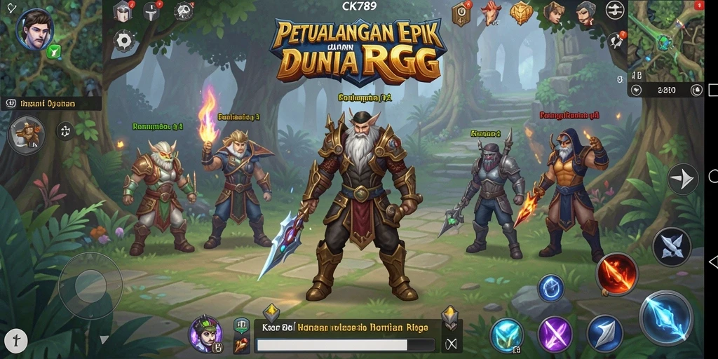 Tampilan gameplay menarik CK789 dengan karakter dan dunia fantasi.