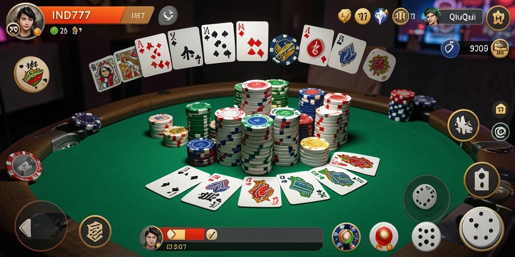 Tampilan gameplay QiuQiu yang seru dan interaktif.