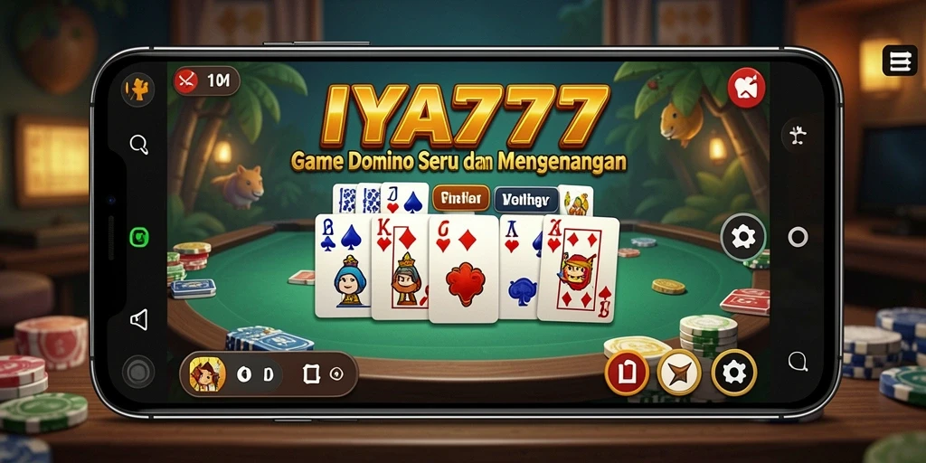 Screenshot utama IYA777 menampilkan gameplay domino yang seru.