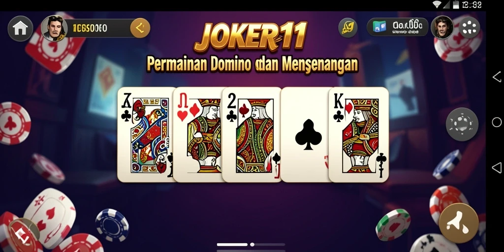 Screenshot utama JOKER11 menampilkan aksi seru permainan Domino.