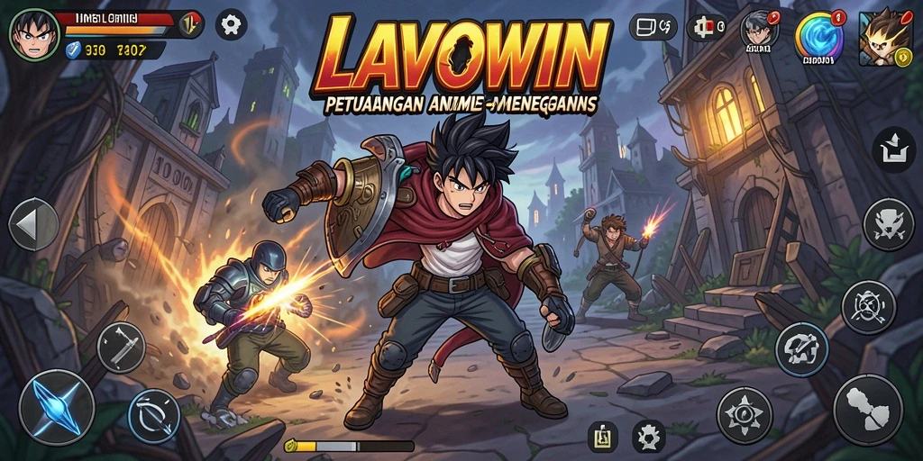 Tampilan permainan menarik dengan karakter anime yang dinamis.