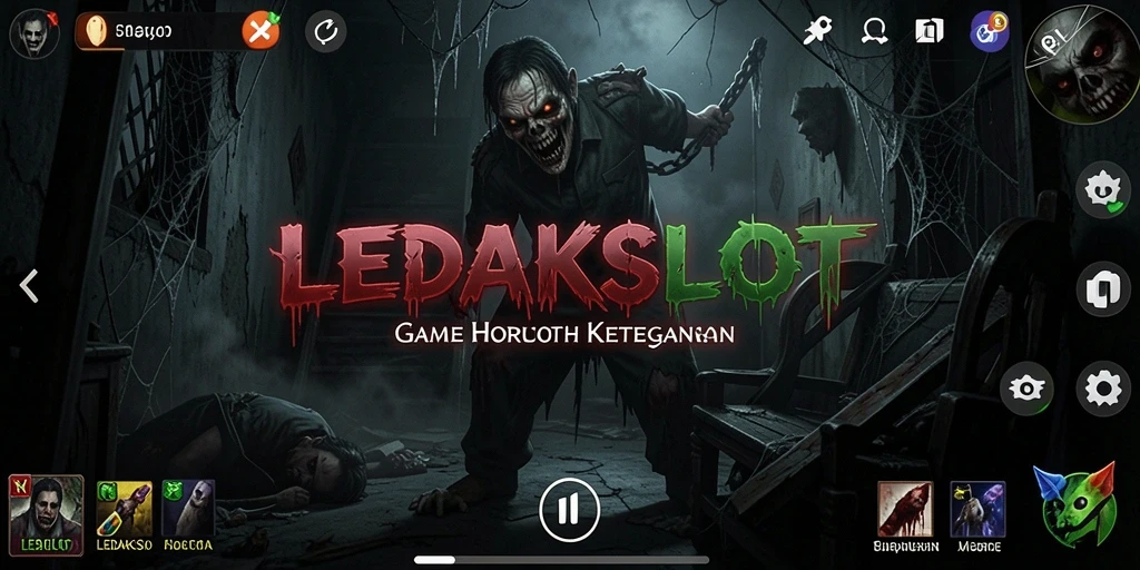 Gameplay mencekam di dunia LEDAKSLOT yang penuh kegelapan.