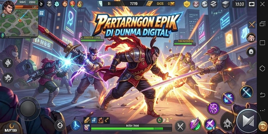 Screenshot gameplay MVP789 yang menunjukkan pertarungan seru dan karakter dinamis.