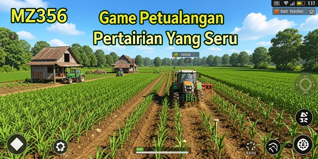 Tangkapan layar gameplay MZ356 menampilkan aktivitas bertani yang seru dan interaktif.