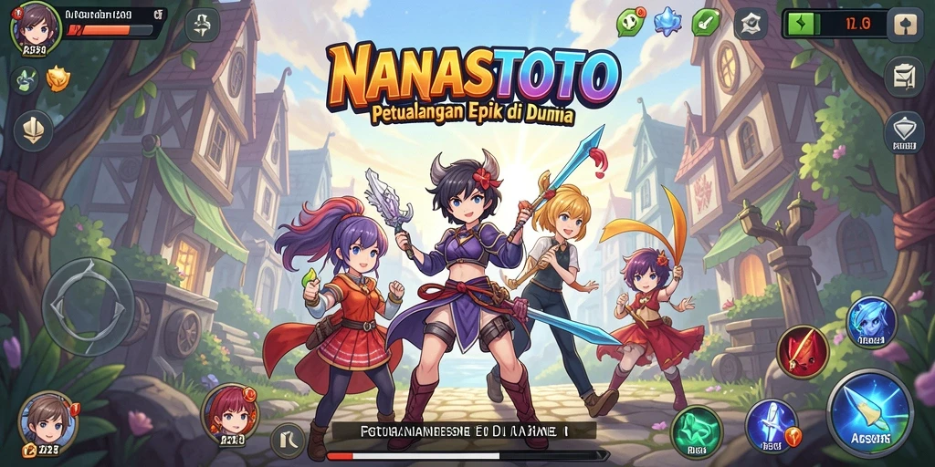 Tampilan gameplay NANASTOTO yang menarik dengan karakter anime dinamis.