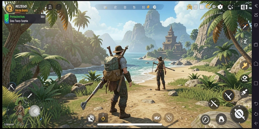Tampilan gameplay seru dalam dunia terbuka yang luas.