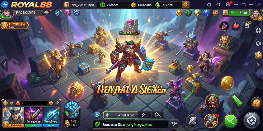 Tampilan gameplay menarik dari ROYAL88 menunjukkan pertempuran taktis.