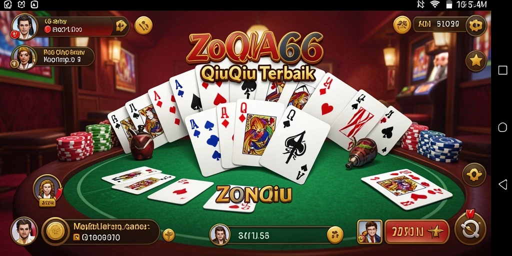 Screenshot ZONA66 menampilkan gameplay seru di QiuQiu.